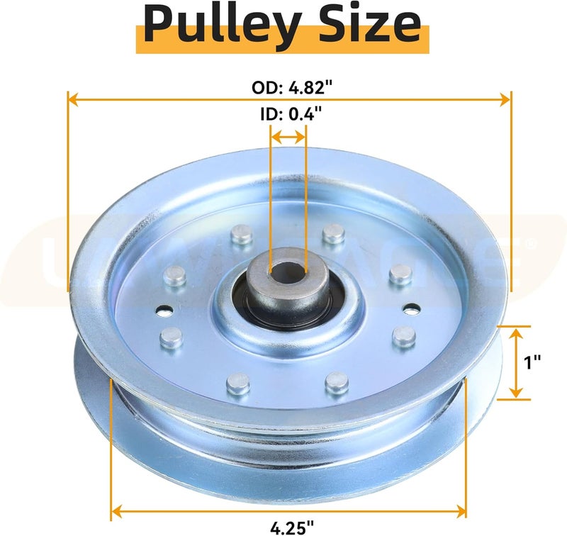 LANEAGLE 2 Pack 756-04129B Idler Pulley 4.25 Replaces Troy Bilt Pulley 753-08171 Idler Pulley Kit, Cub Cadet 756-04129 Idler Pulley 756-04129, 756-04129C, 753-08068 for Cub Cadet RZT50 Idler Pulley - Image 3